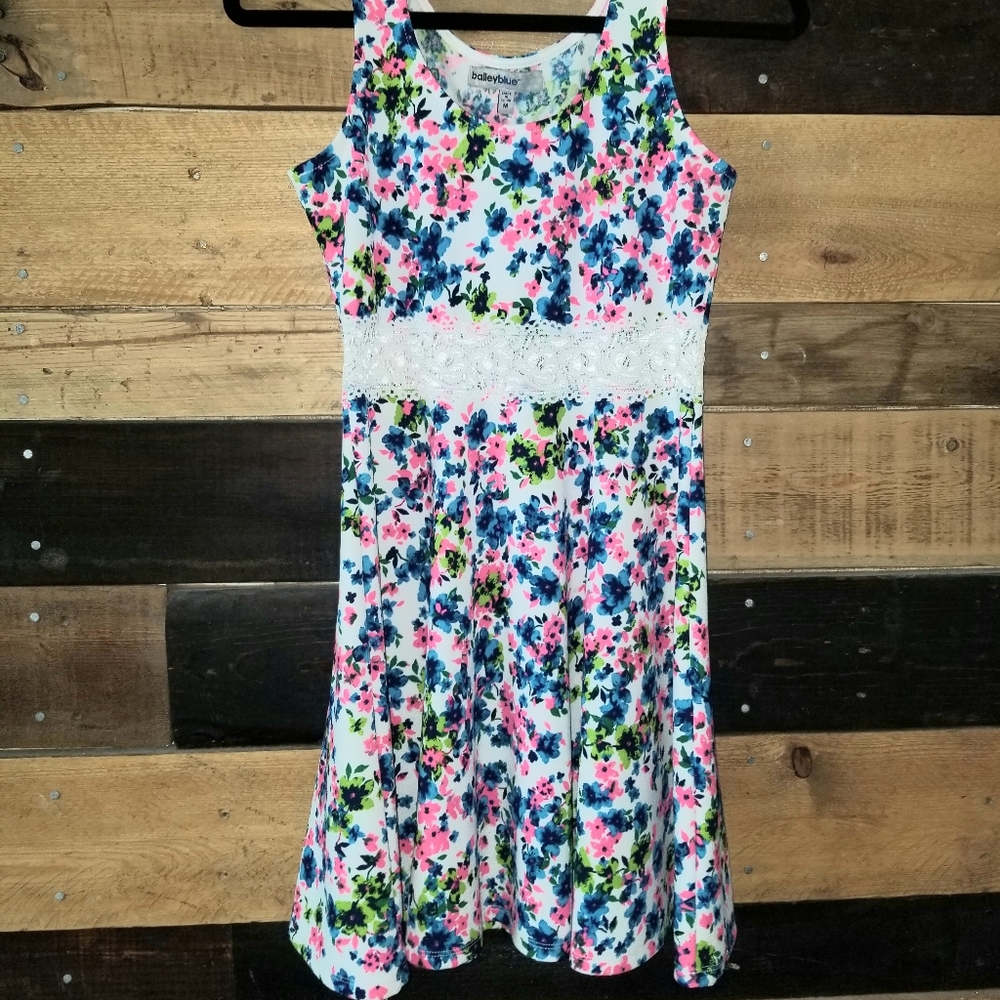 Colorful floral girls dress